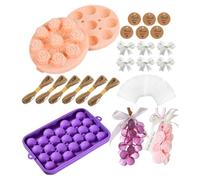 Generico DIY Soap Making Kit - 300g DIY Grape And Flower Candle Molds | Silicone Grape Molds With Ropes, Bows, Labels Soap Maker Kit | For Adults Women Men Girls Boys Dad Mother Home Birthday