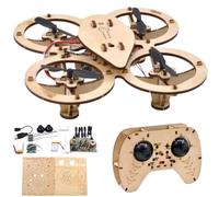 Generico DIY Wooden Building Blocks Flying,DIY Wooden Drone Model Assembled Kit,Remote Control Aircraft Training Mini Creative Quadcopter,Creative Aircraft Models for Kids and Adults