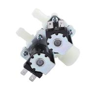 Generico DN20 G3/4 1 In 2 DC 12V 24V AC 220V Pressione Doppia Elettrovalvola di Ingresso Acqua Elettrica Normalmente Chiusa for lavatrice(DC12V)