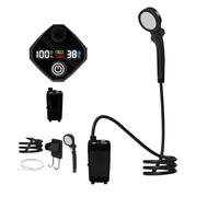Genérico Doccia da campeggio, doccia da viaggio ricaricabile con display LED | Pompa impermeabile con 3 modalità di spruzzo per giardino spiaggia bagno di animali domestici lavaggio camper e veicoli