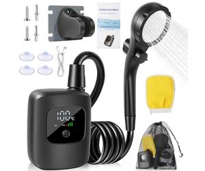 Generico Doccia Portatile - Irrigazione Piante da 2400 mAh - Pompa Doccia Esterna, per Spiaggia, Viaggio su Strada, Giardiniere, Pescatore, Camper, Escursionismo, Zaino in Spalla, Alpinismo