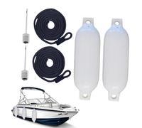 Generico Dock - Boat Bumpers 2-Pack | Inflatable PVC Docking Fenders UV-Resistant Leakproof Protection Accessories With Ropes & Air Needles For Yachts, Boats, Sea, Lake, Pool, Surf, Coast