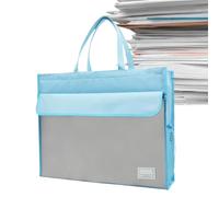 Generico Document Bag | A3 File Pouch Storage Tote Bag with Handle | Waterproof Portable Oxford Briefcase with Zipper for Documents, Maps, News, Magazines