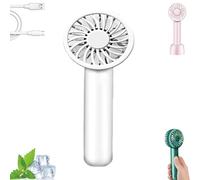 Generico Dodorado Fan, Dodorado Portable Wireless Handheld Turbo Fan, Handheld Fans, 3 Speeds Adjustable, With Base, Small And Portable, for Travels, Shopping (White)