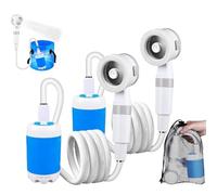 Generico Dodoss Garden Shower with Carrying Case, Portable Camping Shower Adjustable Flow,Rechargeable Outdoor Showers Pump for Camping, Travel, Car Washing & Pet Cleaning (2pcs)