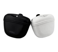 Generico Dog Treat Bag - Portable 2 Pieces Silicone Magnetic Closure Container - Puppy Treat Pouch | for Travel Outdoor Car Hiking Training Puppy Camping Home Park Garden Apartment