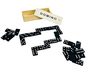 Generico Domino in Legno Gioco Domino in Legno 28 Tessere 28 pedine Gioco Classico Scatola e Tessere Multigiocatore di Strategia con Scatola Richiudibile Divertente in Famiglia