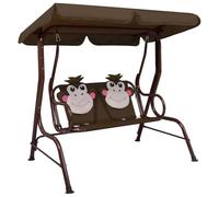 Generico Dondolo a Panchina per Bambini Marrone 115x75x110 cm in Tessuto,Casa e Giardino,Prato e Giardino,Vita all'aperto,Altalene da patio-48097