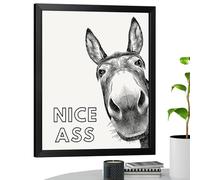 Generico Donkéy Bathroom Wall Art - Fun Donkéy Bathroom Art Print Beautiful Buttocks | Toilet Poster Decoration - Funny Bathroomm Print For Home Decor, Framed 30x40cm | Random Border Color