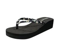 Generico Donna Arch Supporto Flip Flops Confortevoli Casual Summer Beach Thong Sandali Per Le Donne Cuneo Tacco Memory Schiuma Pantofole Traspiranti (37)