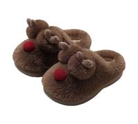 Generico Donna Ciabatte Pelo Corna Applicate Naso Rosso Suola Piatta Punta | Collo Imbottito Sul Bordo, Pantofola Femminile, Estetica Festiva Soffice, Bootie Leggero, Per Casa E Veglie