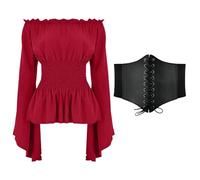 Generico Donna Corsetto Bustier con Coulisse retrò Disossato Cuore Stringivita Modellante Cintura Nero per La Vita Shapewear Vintage Gothic Party
