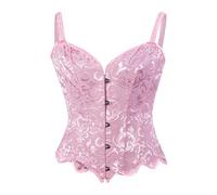 Generico Donna Corsetto Bustier Steccato in Pizzo Dimagrante Eleganta Cuore Stringivita Modellante Satin Sexy Bustino per La Vita Shapewear Halloween E Natale Costumi