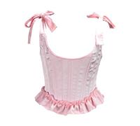 Generico Donna Corsetto Bustier Steccato in Pizzo Elastico Corsetti Cuore Stringivita Modellante Push Up Elegante Top Stretto Gilet Shapewear