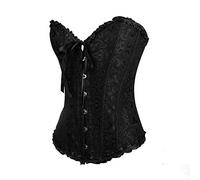 Generico Donna Corsetto Bustier Vintage Festa di Halloween Overbust Sottile con Lacci Satin Sexy Bustino Modellante per La Vita Shapewear E Natale Costumi