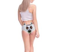 Generico Donna Cotone Brasiliana Donna Taglie Forti Biancheria Intima da Donna con di Animale Stampata in 3D Divertente Sexy Flirty da Donna con Orecchie Carine Donna Post Parto Mutande (White, S)