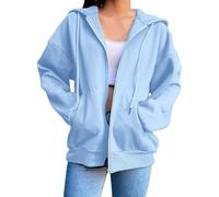 Generico Donna Felpa con Cappuccio Maglia Manica Lunga Classica Hoodie Tempo Libero Sport Fitness Outdoor Basic Casual Style Mix Felpa Leggera Donna con Zip Cotone Elemento della Marea Nazionale