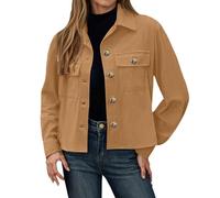 Generico Donna Giacca Primaverile di Denim da Casual Colletto Alto Maniche Lunghe Bomber Jacket Taglie Forti a Vento Giacche Baseball Comode Antivento