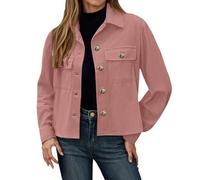 Generico Donna Giacca Primaverile di Denim da Casual Colletto Alto Maniche Lunghe Bomber Jacket Taglie Forti a Vento Giacche Baseball Comode Antivento