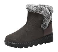 Generico Donna Impermeabile Stivali Slip On Scarpe Tinta Unita Stivaletto Wide Fit Con Plateau da Passeggio Neve Invernali Per Inverno Outdoor Trekking