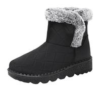 Generico Donna Impermeabile Stivali Slip On Scarpe Tinta Unita Stivaletto Wide Fit Con Plateau da Passeggio Neve Invernali Per Inverno Outdoor Trekking