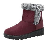 Generico Donna Impermeabile Stivali Slip On Scarpe Tinta Unita Stivaletto Wide Fit Con Plateau da Passeggio Neve Invernali Per Inverno Outdoor Trekking
