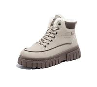 Generico Donna Impermeabile Stivali Trekking Tinta Unita Stivaletto Wide Fit Con Plateau da Passeggio Stivaletti Motociclista Bassi Foderato Caldo
