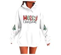 Generico Donna Maglione di Natale Buon Natale Regali Donne Elfo Pullover Lavorato a Maglia,Top in Felpa con Cappuccio Super Soft Touch Loungewear da Donna,Vestiti per Natale