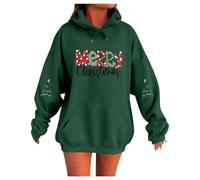Generico Donna Maglione di Natale Buon Natale Regali Donne Elfo Pullover Lavorato a Maglia,Top in Felpa con Cappuccio Super Soft Touch Loungewear da Donna,Vestiti per Natale