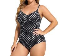 Generico Donna One Piece Costume da Bagno Costumi Interi Curvy Controllo Addominale della Pancia Vita Alta Elegante Swimsuit Push Up Imbottito Reggiseno