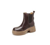 Generico Donna Platform Stivali Chelsea Tacco Bloc Stivali Corti Casual | Inserti Elastici Per Una Calzata Rapida; Stivaletti Platform Per Città, Shopping, Lavoro E Look Quotidiani Autunnali