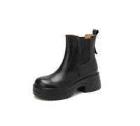 Generico Donna Platform Stivali Chelsea Tacco Bloc Stivali Corti Casual | Inserti Elastici Per Una Calzata Rapida; Stivaletti Platform Per Città, Shopping, Lavoro E Look Quotidiani Autunnali