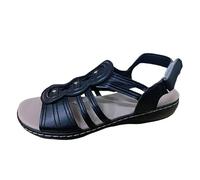 Generico Donna Sandali Estive Eleganti Piatti Da Di Grandi Dimensioni Nuovi Leggeri Con Fondo Spesso Scarpe Comode Sandalo Estivo Comodo 35 40 Estivi Zeppe Estiva Ortopedici Comodi Spiaggia Nero 39