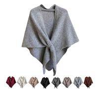 Generico Donna Scialle,Scialle Triangolare Multifunzionale Per Donne,Moda Calda E Accogliente Sciarpa A Maglia,Leggera Da Viaggio Casual Tinta Unita Poncho (Grigio 2)