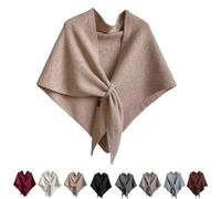 Generico Donna Scialle,Scialle Triangolare Multifunzionale Per Donne,Moda Calda E Accogliente Sciarpa A Maglia,Leggera Da Viaggio Casual Tinta Unita Poncho (Cachi)