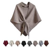 Generico Donna Scialle,Scialle Triangolare Multifunzionale Per Donne,Moda Calda E Accogliente Sciarpa A Maglia,Leggera Da Viaggio Casual Tinta Unita Poncho (Cammello)