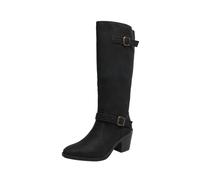 Generico Donna Stivali Al Ginocchio Con Tacco Largo E Cinturini Laterali | Zip Interna Su Calzatura, Boot Femminile, Stile Elegante Strutturato, Cuissarde Morbida, Adatto Per Uffici Urbani