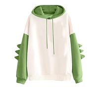 Generico Donna Sweatshirt Carino 2025 per Il Tempo Libero Felpe Stampa di 3D Cartoon Hoodie Pullover Originale Felpa Scollo Rotondo E Spacco Laterale Oversize Y2K Cappuccio Tuta Ragazza