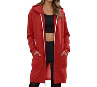 Generico Donna Sweatshirt Carino 2025 Solid Color Felpa da Cappuccio Zip Personalizzata Super Soft Touch Maniche Lunghe Felpe Camicetta Baggy Hoodie Y2K Moda Streetwear