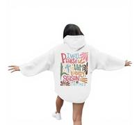 Generico Donna Sweatshirt Carino 2025 Stampa Casual Cappuccio Felpa Zip Personalizzata Super Soft Touch Scollo Rotondo E Spacco Laterale Baggy Hoodie Adolescenti attività All'Aperto