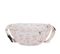 Generico Donne Cord-tempo libero Crossbody Borsa con tracolla regolabile Borsa a vita leggera grande capacità All-Match Borsa Sport Outdoor, bianco, moderno