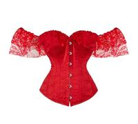 Generico Donne Corsetto Push Up Bustier Top Slim Elegante Stile Medievale da Pirata Nero Lace Corsetti Donna con Coulisse per Esaltare Le Dimensioni della Vita