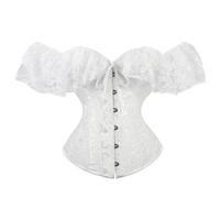 Generico Donne Corsetto Push Up Bustier Top Slim Elegante Stile Medievale da Pirata Nero Lace Corsetti Donna con Coulisse per Esaltare Le Dimensioni della Vita