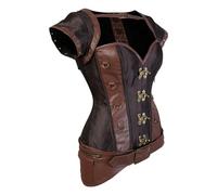 Generico Donne Corsetto Push Up Vintage Festa di Halloween Dimagrante Eleganta Gotico in Pizzo Femminile con Bretelle Modellante Elegante Bustino per E Natale Costumi