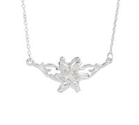 Generico Donne film gioielli all'ingrosso elfi Galadriel Regina Collana fiore argento color argento cibrico di cristallo di zircone
