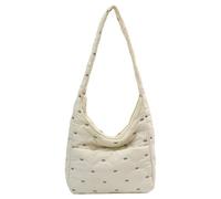 Generico Donne Trapuntato Arco Modo Borsa Grande Capacità Griglie Leggero Alla Moda Messenger Borsa Semplice Satchel, bianco, 330.00x300.00x100.00mm/12.99x11.81x3.94inch