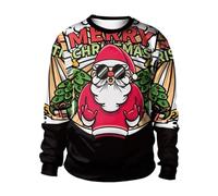 Generico Donne Uomo Maglione Natalizio Lavorato a Maglia Novità Unisex Retro Christmas Maglione Cima Felpa Girocollo Stampata Della Collezione Natalizia da Uomo XL-5XL