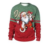 Generico Donne Uomo Maglione Natalizio Lavorato a Maglia Novità Unisex Retro Christmas Maglione Cima Felpa Girocollo Stampata Della Collezione Natalizia da Uomo XL-5XL