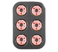 Genérico Donut Pan - 26,5 x 18,5 x 2,3 cm 6-Hole Carbon Steel Non Stick Reusable | Metal Donut Pan Baking Tools For Bagel Bread Dessert Home Apartment Restaurant Camping BBQ Birthday Party Holiday