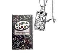 Generico Doodle Tarot Deck - 12x7cm, inglese, per principianti, comprese le carte dei tarocchi e la collana dei tarocchi
